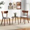 Costway Wooden Armless Dining Chair Set of 2/4 with Rubber Wood Legs Padded Seat Cushion